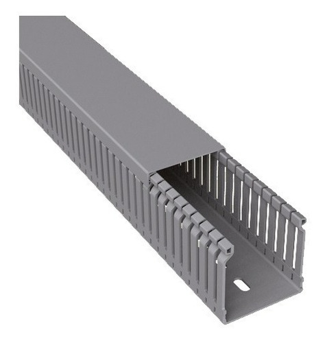 Enintel- Canaleta Plástica Ranurada Gris 2 Mts 25x25 Mm