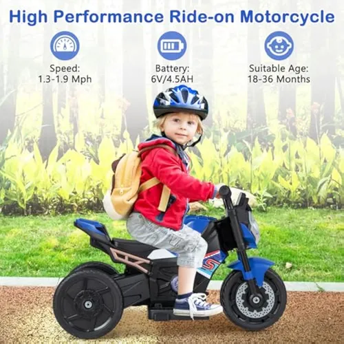 Motocicleta De 3 Ruedas Para Niños Pequeños Con Luz Led
