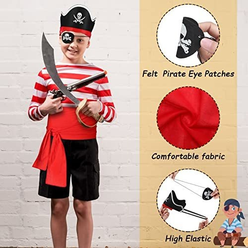 Conjunto De Accesorios De Disfraz De Pirata Parches De Ojo D