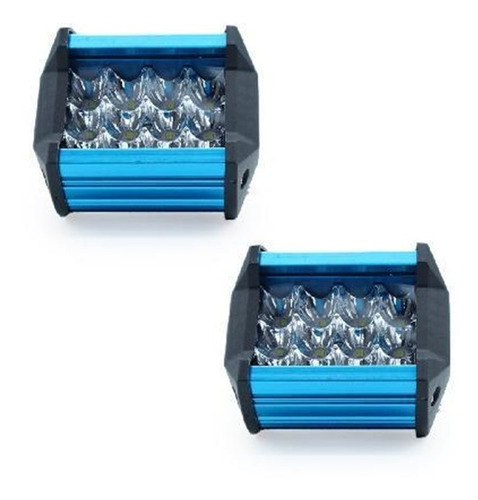 Par Faro Dually 12 Led 36w  Auto Moto Jeep Carcasa Azul