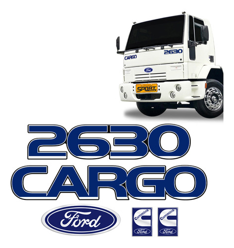 Kit Adesivos Cargo 2630 Caminhão Ford Cummins - Genérico