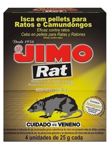 Jimo Rat Caja 4 Unidades X 25gr C/u Veneno Para Rata