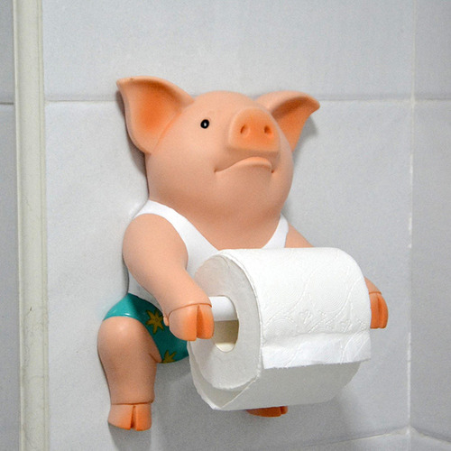 Soporte De Papel Higiénico Divertido De Cerdo, Soporte Para