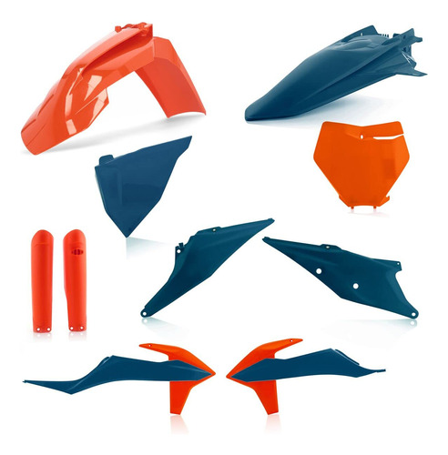 Acerbis Kit De Plástico Completo (azul Oscuro/naranja) Par.