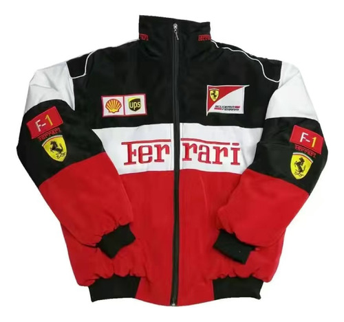 Chaqueta Racing Moto Retro Ferrari Team Otoño Bordado3721