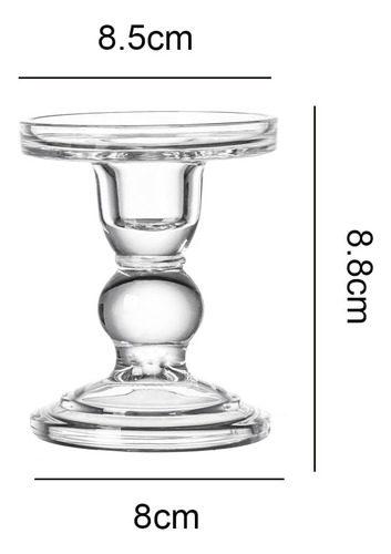 Candelabro De Cristal Transparente Para Mesa De 9 Cm