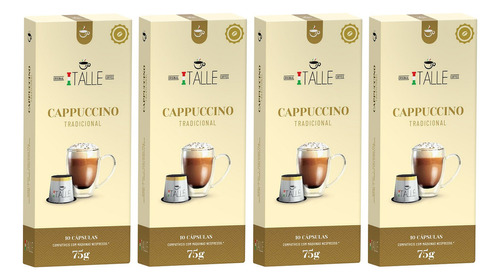 Cappuccino em cápsula compativel capsulas cafe Nespresso café Italle 40 Unidades