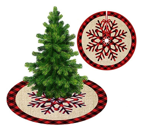 Decorativos Faldon Pie Para Arbol Navidad Con Pinos 90 Cm