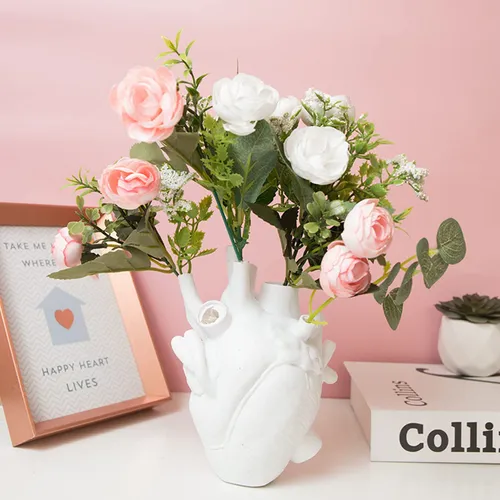 comprar Florero Manmaohe Con Forma De Corazón Anatómico De Resina, 1