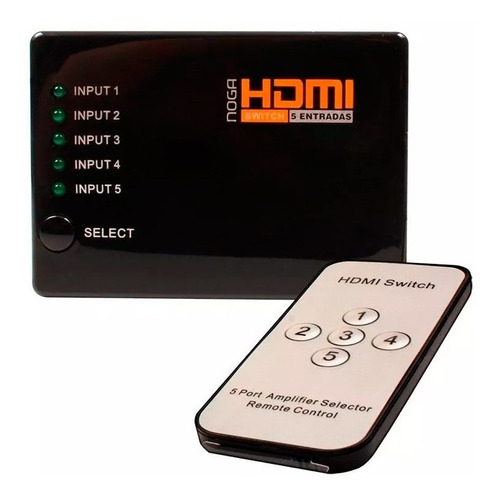 Switch Hdmi 5 Entradas Selector Divisor Noga +control Remoto