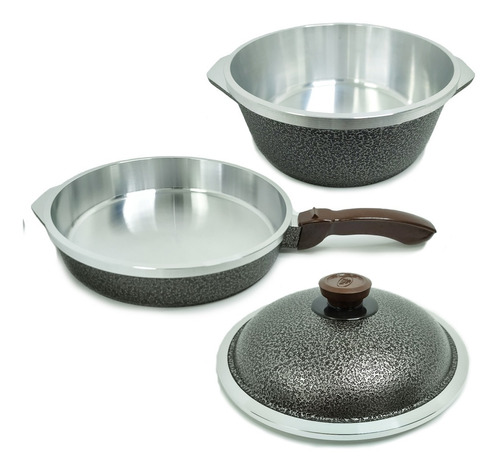 Set Olla Y Sartén 25 Cm Sin Tefón Batería Cocina Doña Tina