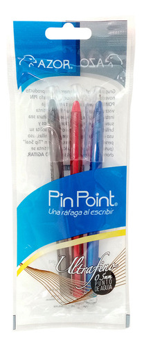 Bolígrafos Azor Pinpoint Ultrafino Cantidad 3 Pzas