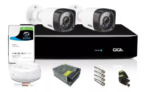 Kit Completo de Monitoramento com 2 Câmeras Open HD Giga Security