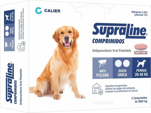 Pastilla Antipulgas Supraline Perros 20 A 40 Kg ( 3 Meses)