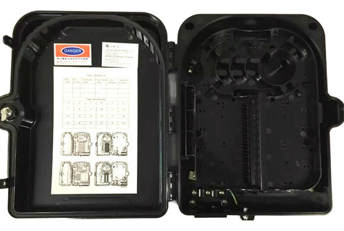 Kit C/2 Unidades Cto Caixa De Atendimento Fibra Óptica Ftth 24 Portas Preta Nf@