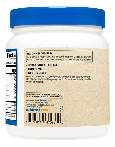 Maltodextrina En Polvo Nutricost Organic 454 G Sin Gluten