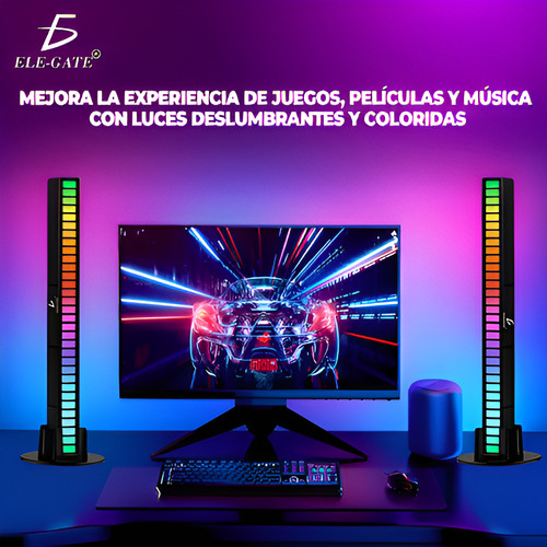 Barra Luz Led Rgb Reactiva Al Sonido, Indicador De Musica