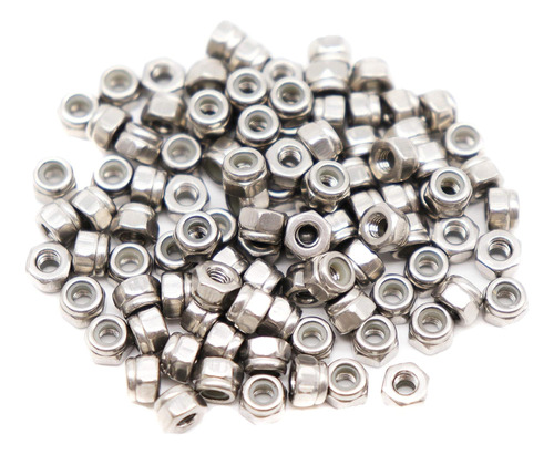 Binifimux: 100 Tuercas M25 X 0,45 Mm 304 Nylock De Acero
