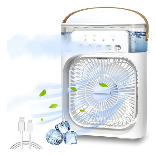 Ventilador De Aire Acondicionado Portátil De Escritorio Usb Cantidad de aspas 3 Estructura Blanco Aspas Blanco Diámetro 26 cm Frecuencia 5W Material de las aspas Plástico