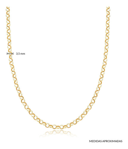 Gargantilha Portuguesa De 3.9mm Em Ouro 18k Com 70cm 70,0 Cm