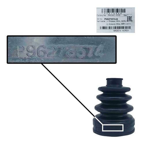 Imagen 6 de 10 de Kit Goma Guardapolvo Triceta Optra Limited Desing Original