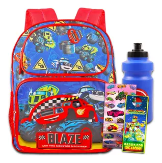 Juego Mochila Blaze And The Monster Machines Paquete Con 16