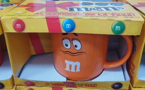 Chocolates M&m's Kosher 17g + Taza Naranja De Colección