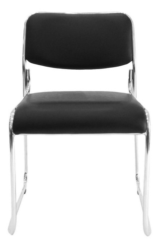 Kit 4 Cadeira de escritório Newmo Chany preta com estofado de couro sintético