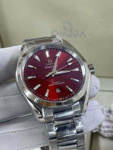 Relógio Omega Aqua Terra Vermelho Automático Completo Prateado Prateado Vermelho (Recondicionado)