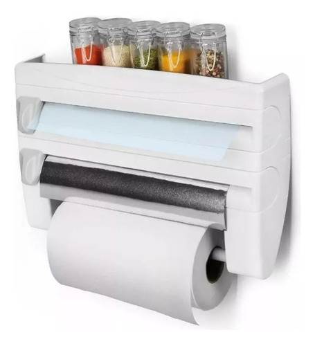 Dispensador Corta Fácil Triple Papel De Cocina Toalla Nova