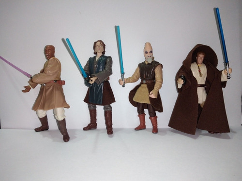 Star Wars 3.75 Maestros Jedis Anakin Obi Wan Mace Windu