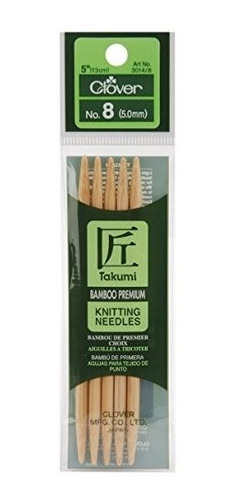 Clover Bamboo Double Point Knitting Needles, 5-pack