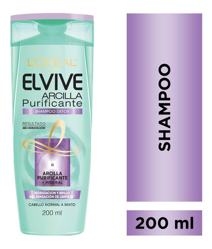 Shampoo Detox Arcilla Purificante X200 Elvive Loreal Paris