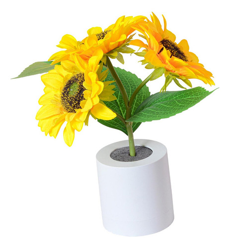 Luz De Noche De Girasol En Maceta, Elegante, Portátil Para