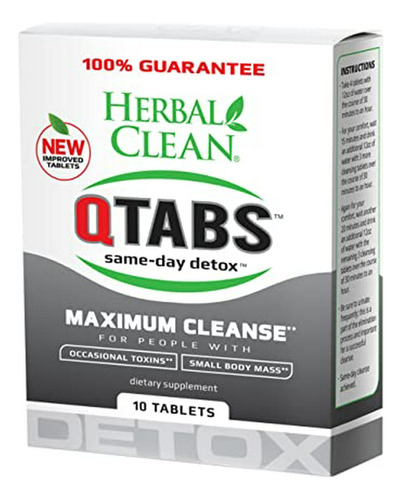 Qtabs Same-day Detox Herbal Clean, 10 Tablets