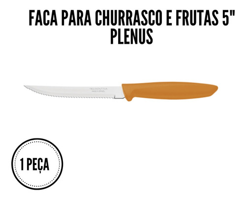 Jogo De Facas Tramontina Colorido Inox Plenus Churrasco 6pçs