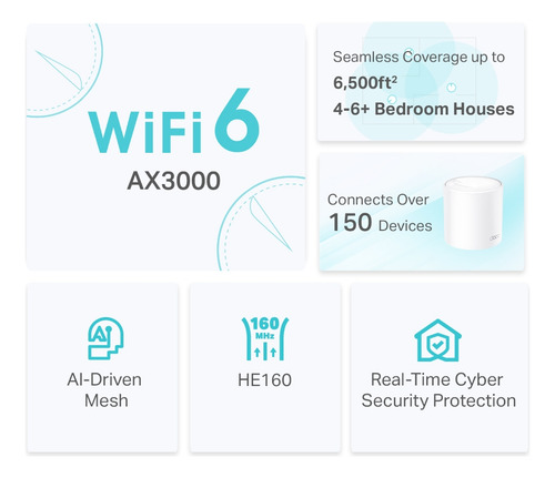 Sistema Wi-fi 6 Mesh Deco X50 Ax3000 Dual Band Tp-link