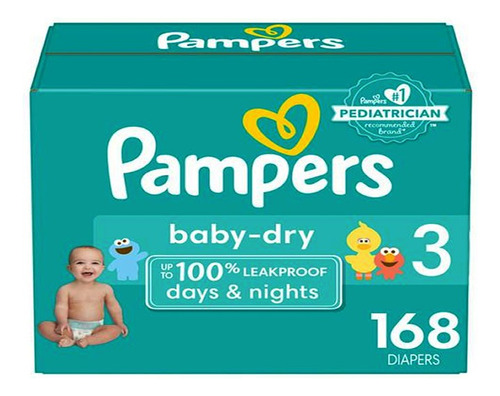 168 Pañales Pampers Baby Dry  T3