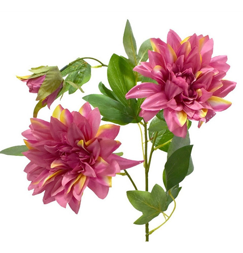 Vara De Dalia Flor Artificial Ar095 Pack 3 Pz Color Magenta