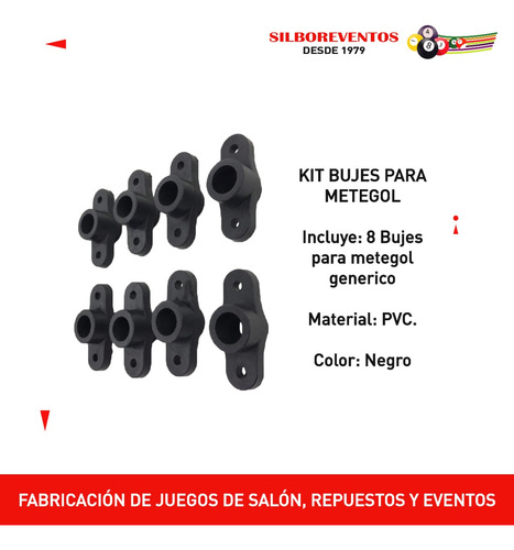 Kit 8 Bujes Metegol Generico Repuesto Bujes De Barra
