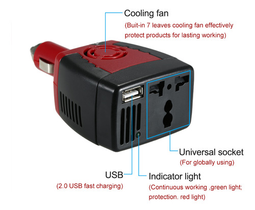 Encendedor De Cigarrillos Inverter, Adaptador Automático De