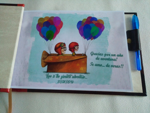 Libro Aventuras Up A5 Caratula Personalizad C/lapicera