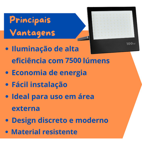2 Refletores 100w Com Fotocélula Sensor Bivolt Acende Apaga