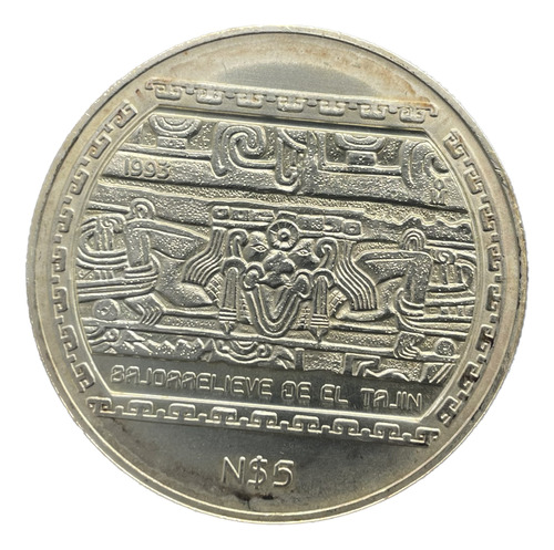 Moneda Bajo Relieve Del Tajin, Serie Precolombina, Plata 999