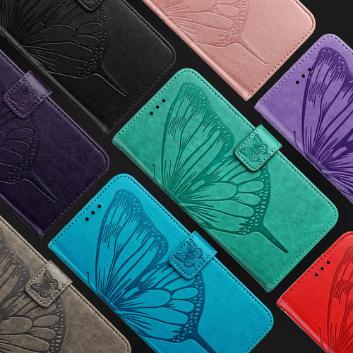 Funda Para Infinix Smart 5/6 Hd/7/7 Hd/9 4g Kickstand, 3d Floral, Ranuras Para Tarjetas Con Forma De Mariposa