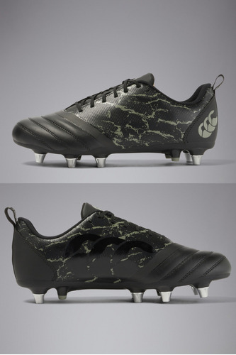 Botines De Rugby Canterbury Stampede Team Blk/gry 8 Tapones