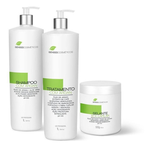 Kit Escova Progressiva Argan (completo) Senses Cosméticos