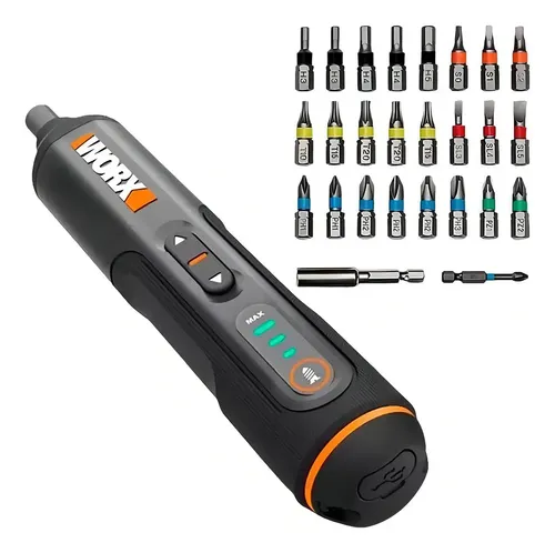 Parafusadeira Bivolt 4,0v Com Led E Kit Bits Wx240 Worx Cor Preto Frequência 60hz