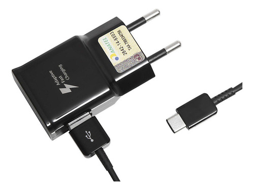 Carregador De Celular Samsung Fast Charge Tipo C Preto