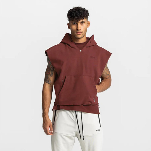Playera Holgada Sin Mangas Con Capucha Casual De Talla Gran